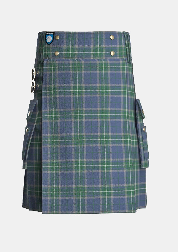 Utility_Chambers_Bay_Tartan_11350_kilt_front_image_with_pleated_design_and_adjustable_buckles_for_men