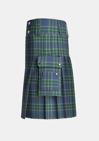 Utility_Chambers_Bay_Tartan_11350_kilt_left_image_with_pleated_design_and_adjustable_buckles_for_men