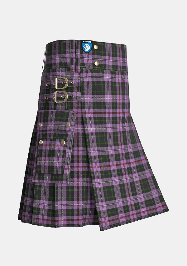 Utility_Chapman_Tartan_5924_kilt_side_image_with_pleated_design_and_adjustable_buckles_for_men