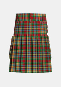 Utility_Chattan_Chief_of_Clan_Tartan_1852_kilt_back_image_with_pleated_design_and_adjustable_buckles_for_men