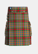 Utility_Chattan_Chief_of_Clan_Tartan_1852_kilt_front_image_with_pleated_design_and_adjustable_buckles_for_men