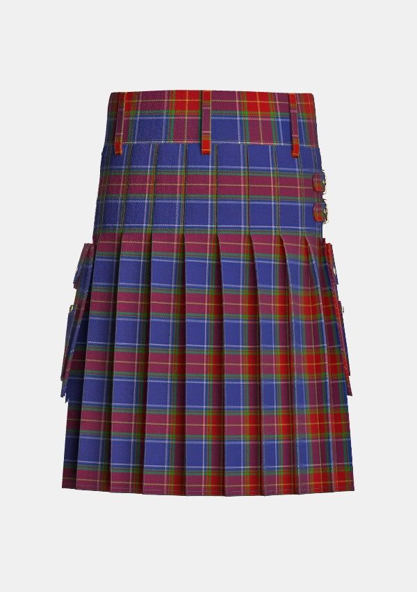 Utility_Chinese_Scottish_Tartan_6807_kilt_back_image_with_pleated_design_and_adjustable_buckles_for_men