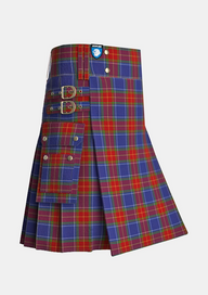 Utility_Chinese_Scottish_Tartan_6807_kilt_side_image_with_pleated_design_and_adjustable_buckles_for_men