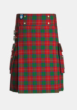 Utility_Chisholm_tartan_1454_kilt_front_image_with_pleated_design_and_adjustable_buckles_for_men