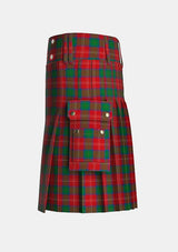 Utility_Chisholm_tartan_1454_kilt_left_image_with_pleated_design_and_adjustable_buckles_for_men