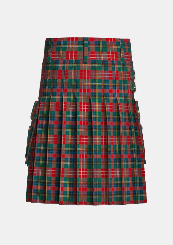 Utility_Christie_tartan_1355_kilt_back_image_with_pleated_design_and_adjustable_buckles_for_men