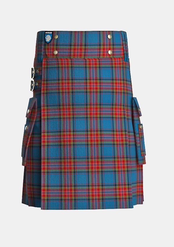 Utility_City_of_Barrie_Tartan_5809_kilt_front_image_with_pleated_design_and_adjustable_buckles_for_men