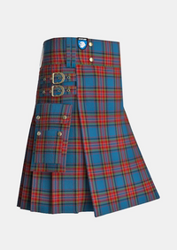 Utility_City_of_Barrie_Tartan_5809_kilt_side_image_with_pleated_design_and_adjustable_buckles_for_men