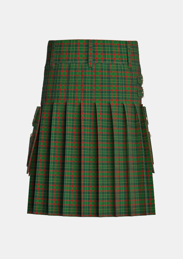 Utility_Clan_Doyle_Tartan_kilt_back_image_with_pleated_design_and_adjustable_buckles_for_men