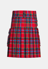Utility_Clan_Drummond_tartan_kilt_back_image_with_pleated_design_and_adjustable_buckles_for_men
