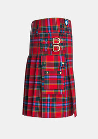 Utility_Clan_Drummond_tartan_kilt_right_image_with_pleated_design_and_adjustable_buckles_for_men