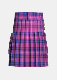 Utility_Clan_Glencoe_Tartan_kilt_back_image_with_pleated_design_and_adjustable_buckles_for_men