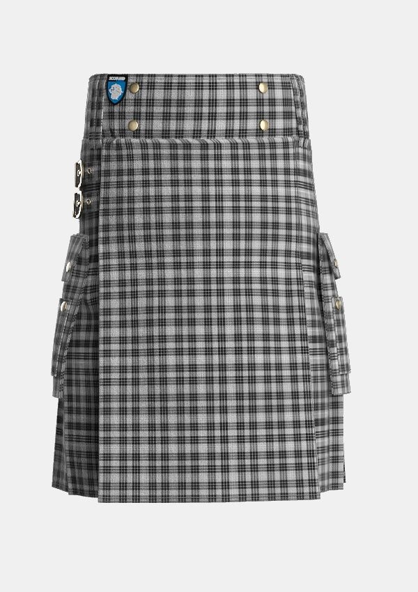 Utility_Clan_Hamilton_Society_Tartan_13703_kilt_front_image_with_pleated_design_and_adjustable_buckles_for_men