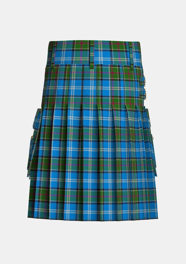 Utility_Clan_Kirkpatrick_Society_Tartan_15143_kilt_back_image_with_pleated_design_and_adjustable_buckles_for_men