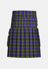 Utility_Clan_MacLellan_Tartan_kilt_back_image_with_pleated_design_and_adjustable_buckles_for_men