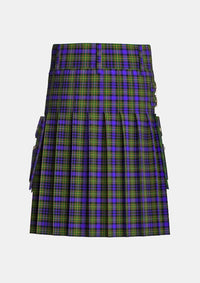 Utility_Clan_MacLellan_Tartan_kilt_back_image_with_pleated_design_and_adjustable_buckles_for_men