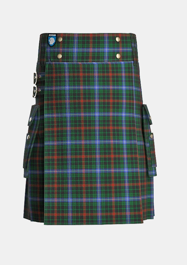 Utility_Clan_McKean_Tartan_kilt_front_image_with_pleated_design_and_adjustable_buckles_for_men