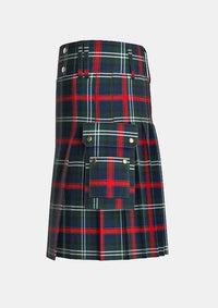 Utility_Clan_Sutherland_Tartan_kilt_left_image_with_pleated_design_and_adjustable_buckles_for_men