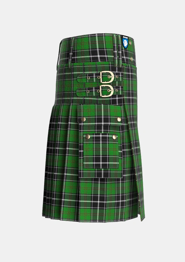 Utility_Cleghorn_Personal_Tartan_4144_kilt_right_image_with_pleated_design_and_adjustable_buckles_for_men