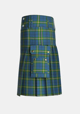 Utility_Cleland_Tartan_6639_kilt_left_image_with_pleated_design_and_adjustable_buckles_for_men