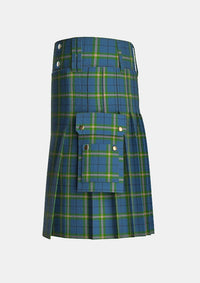 Utility_Cleland_Tartan_6639_kilt_left_image_with_pleated_design_and_adjustable_buckles_for_men