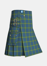 Utility_Cleland_Tartan_6639_kilt_side_image_with_pleated_design_and_adjustable_buckles_for_men