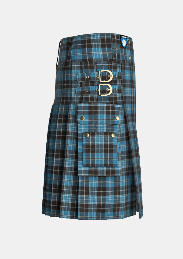 Utility_Clergy_Ancient_Tartan_kilt_right_image_with_pleated_design_and_adjustable_buckles_for_men