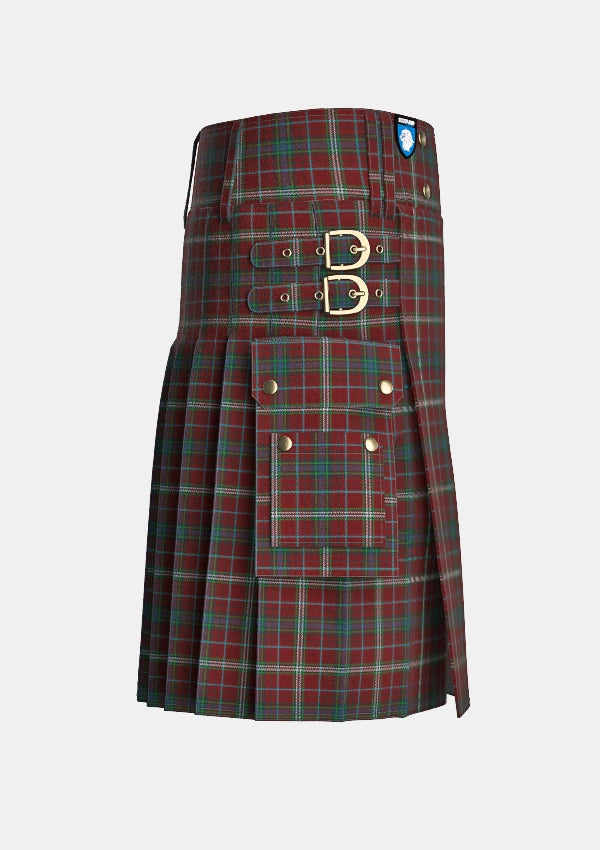 Utility_Clifford_Tartan_2662_kilt_right_image_with_pleated_design_and_adjustable_buckles_for_men