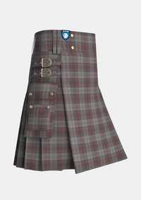 Utility_Clyde_Tartan_1296_kilt_side_image_with_pleated_design_and_adjustable_buckles_for_men
