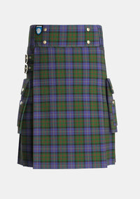 Utility_Cochrane_1984_Tartan_978_kilt_front_image_with_pleated_design_and_adjustable_buckles_for_men