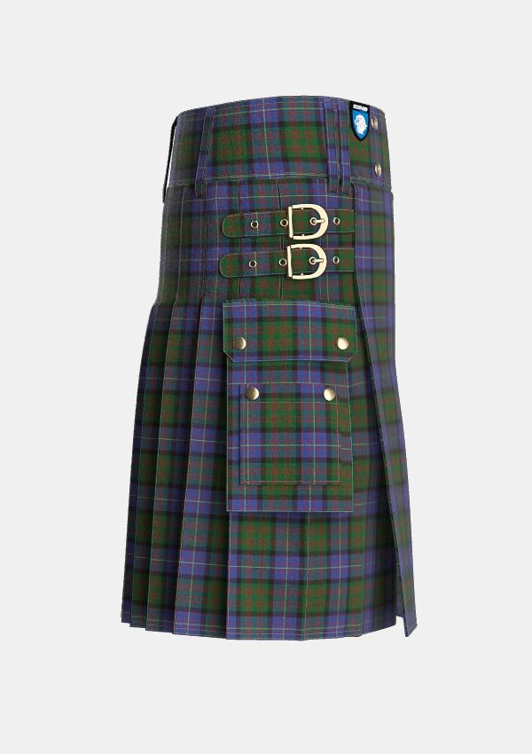 Utility_Cochrane_1984_Tartan_978_kilt_right_image_with_pleated_design_and_adjustable_buckles_for_men