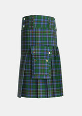 Utility_Cockburn_2_Tartan_1576_kilt_left_image_with_pleated_design_and_adjustable_buckles_for_men