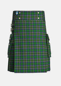 Utility_Cockburn_tartan_4548_kilt_front_image_with_pleated_design_and_adjustable_buckles_for_men
