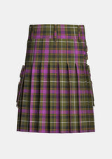 Utility_Coffield_Limesand_Tartan_kilt_back_image_with_pleated_design_and_adjustable_buckles_for_men