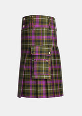 Utility_Coffield_Limesand_Tartan_kilt_left_image_with_pleated_design_and_adjustable_buckles_for_men