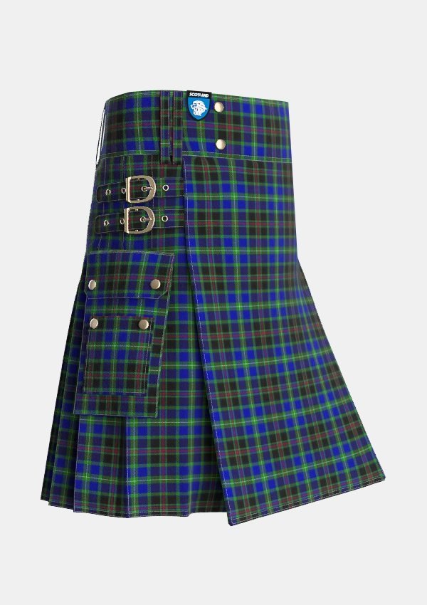 Utility_Colgan_Personal_Tartan_2403_kilt_side_image_with_pleated_design_and_adjustable_buckles_for_men