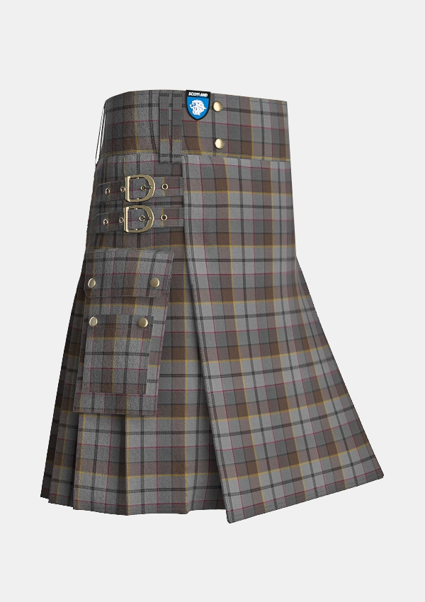 Utility_Collier_Francis_Tartan_13875_kilt_side_image_with_pleated_design_and_adjustable_buckles_for_men