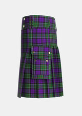 Utility_Colquhoun_3_Tartan_275_kilt_left_image_with_pleated_design_and_adjustable_buckles_for_men