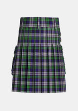 Utility_Colquhoun_Dress_Tartan_1960_kilt_back_image_with_pleated_design_and_adjustable_buckles_for_men
