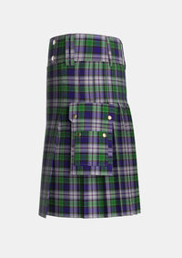 Utility_Colquhoun_Dress_Tartan_1960_kilt_left_image_with_pleated_design_and_adjustable_buckles_for_men