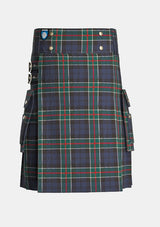 Utility_Colquhoun_tartan_kilt_front_image_with_pleated_design_and_adjustable_buckles_for_men