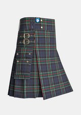 Utility_Colquhoun_tartan_kilt_side_image_with_pleated_design_and_adjustable_buckles_for_men