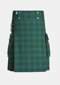 Utility_Conlon_Tartan_6946_kilt_front_image_with_pleated_design_and_adjustable_buckles_for_men