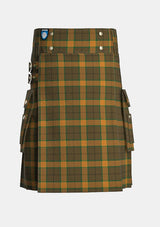 Utility_Connacht_Tartan_2064_kilt_front_image_with_pleated_design_and_adjustable_buckles_for_men