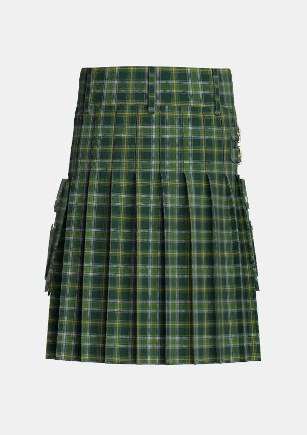 Utility_Connell_Hunting_Tartan_13944_kilt_back_image_with_pleated_design_and_adjustable_buckles_for_men