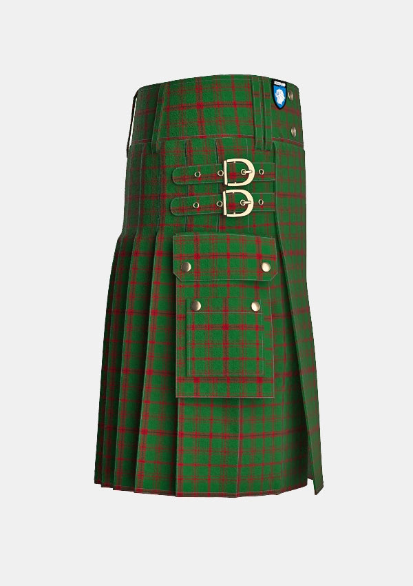 Utility_Connell_Tartan_3066_kilt_right_image_with_pleated_design_and_adjustable_buckles_for_men