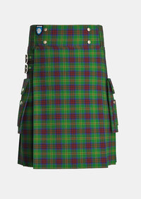 Utility_Connolly_Hunting_Tartan_kilt_front_image_with_pleated_design_and_adjustable_buckles_for_men