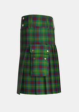 Utility_Connolly_Hunting_Tartan_kilt_left_image_with_pleated_design_and_adjustable_buckles_for_men