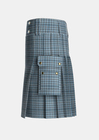 Utility_Conquergood_Canada_Tartan_2095_kilt_left_image_with_pleated_design_and_adjustable_buckles_for_men
