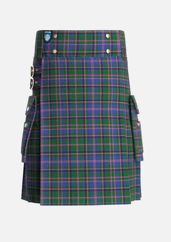 Utility_Cooper_Couper_Tartan_332_kilt_front_image_with_pleated_design_and_adjustable_buckles_for_men